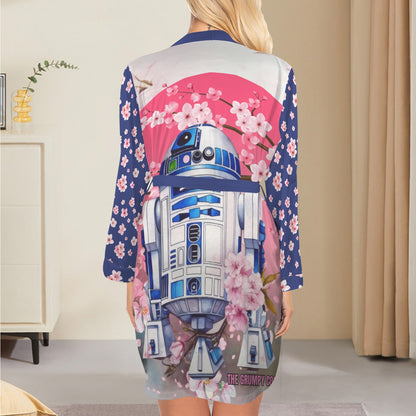 Star Wars - Cherry Blossom R2D2 Women's Pajama Robe Cami Set