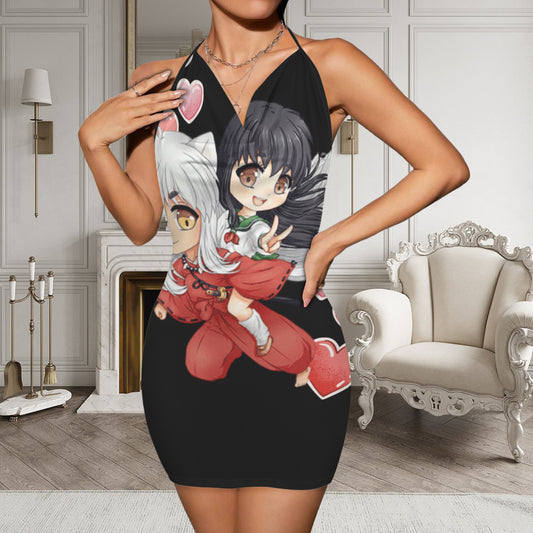 Inuyasha - I Got Your Back Chibi Backless String Halter-neck Drop Neck Party Dress