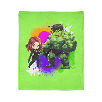 Hulk Loves Black Widow Soft Polyester Blanket