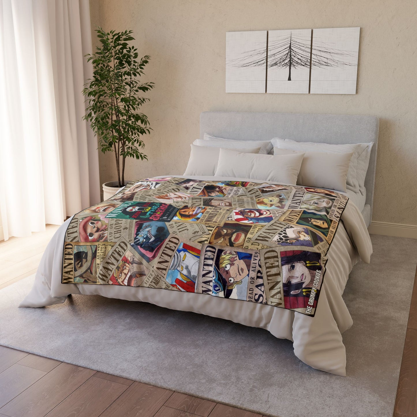 One Piece- Wanted Dead or Alive Polyester Blanket