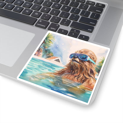 Chewbacca at the Pool Party Kiss-Cut Stickers