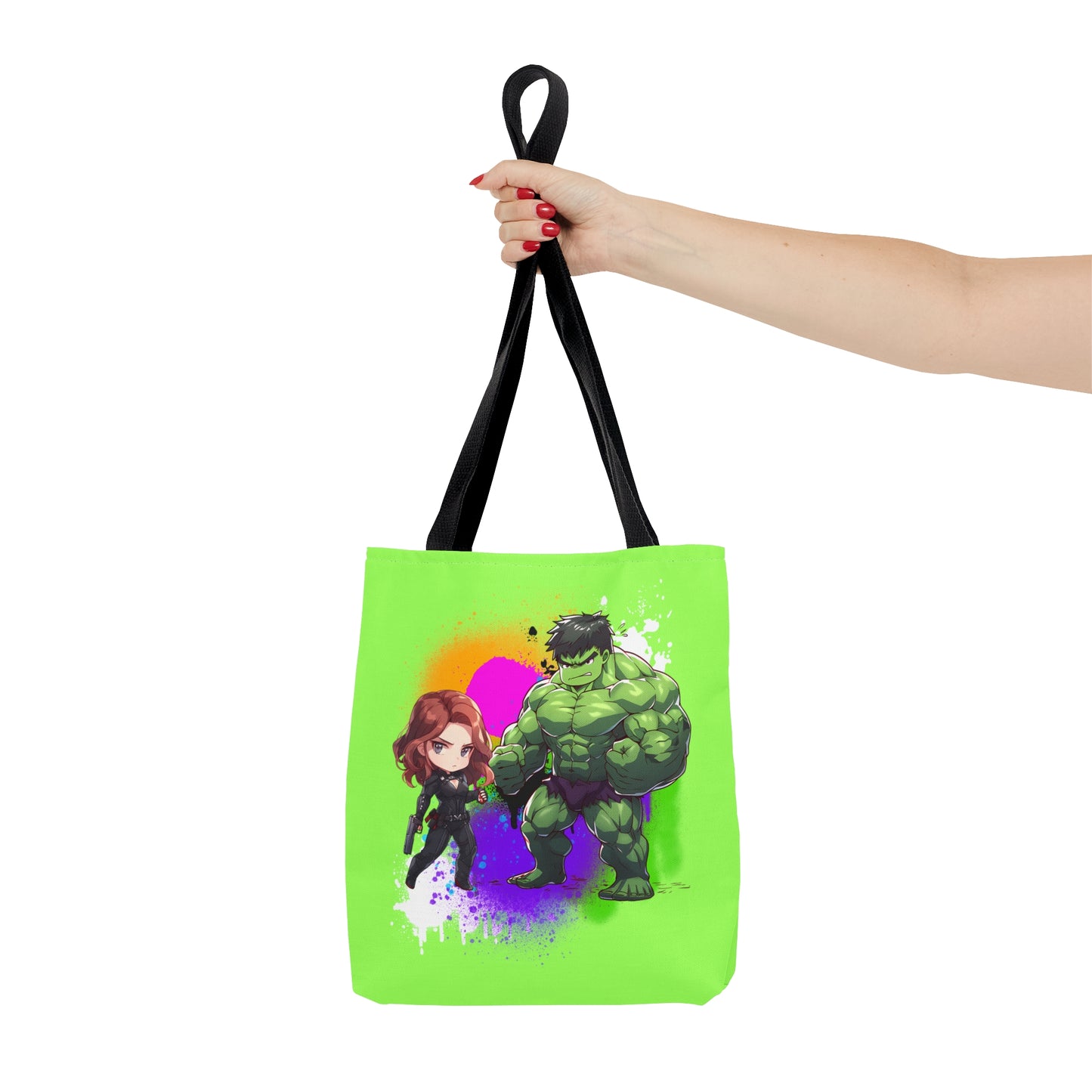 Hulk Loves Black Widow Green Tote Bag