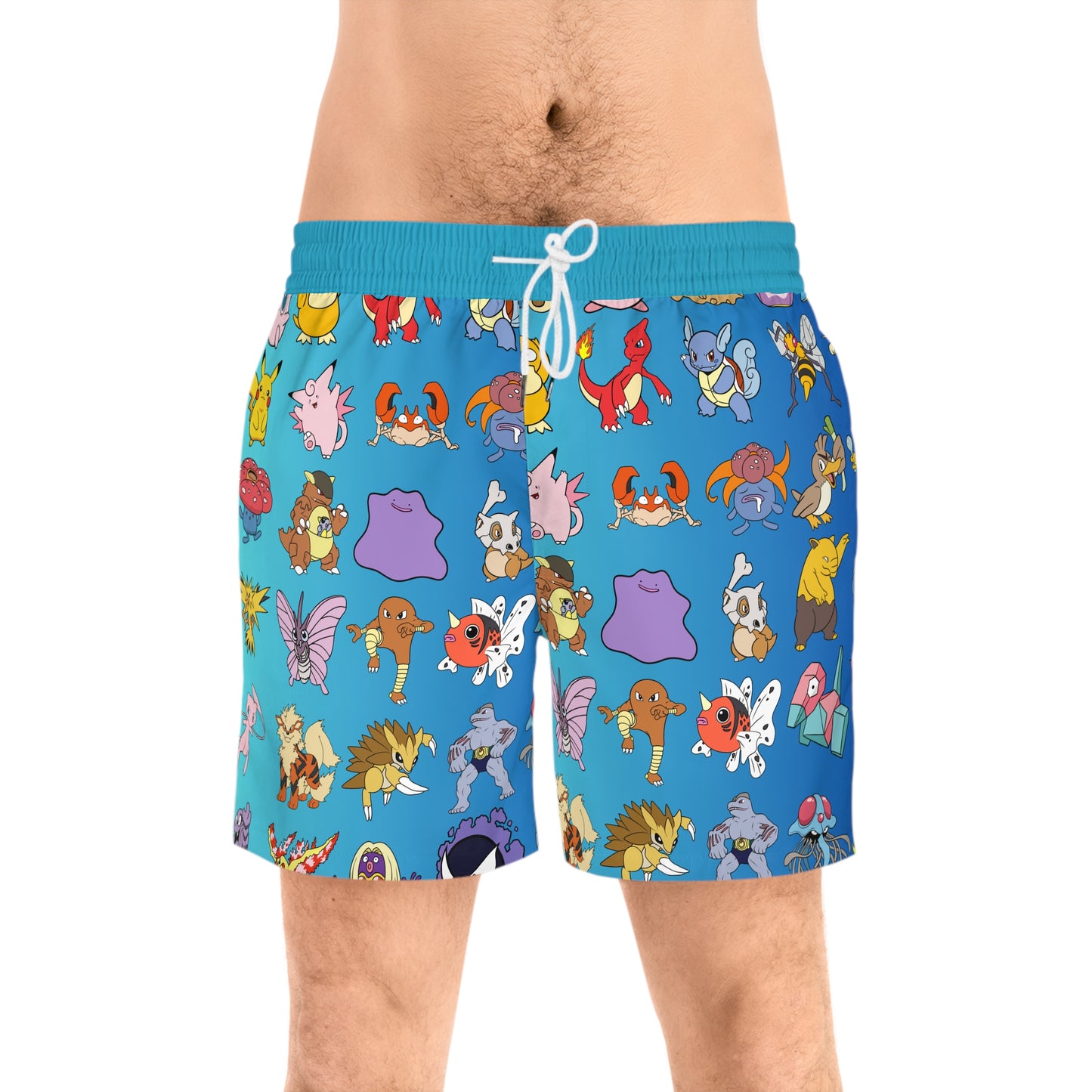 Men's Gotta Catch Em II Blue Mid-Length Swim Shorts