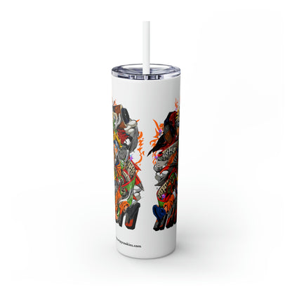 The Many Faces of Naruto Skinny Tumbler with Straw, 20oz