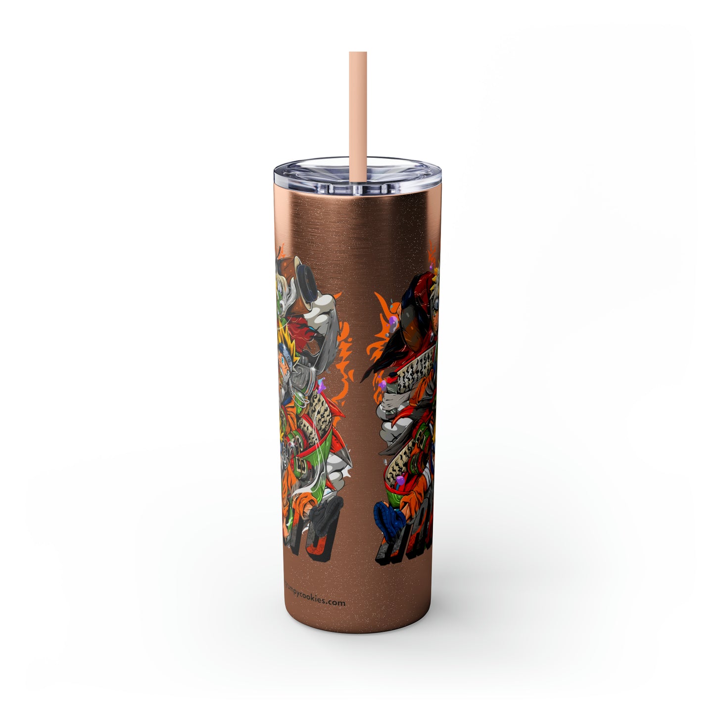 The Many Faces of Naruto Skinny Tumbler with Straw, 20oz