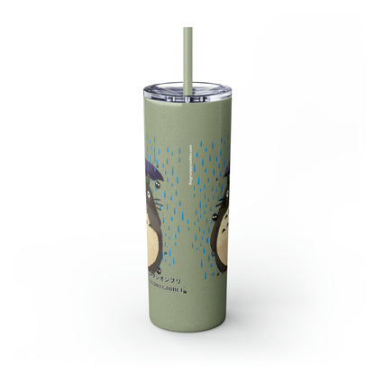 Totoro in the Rain Skinny Tumbler with Straw, 20oz