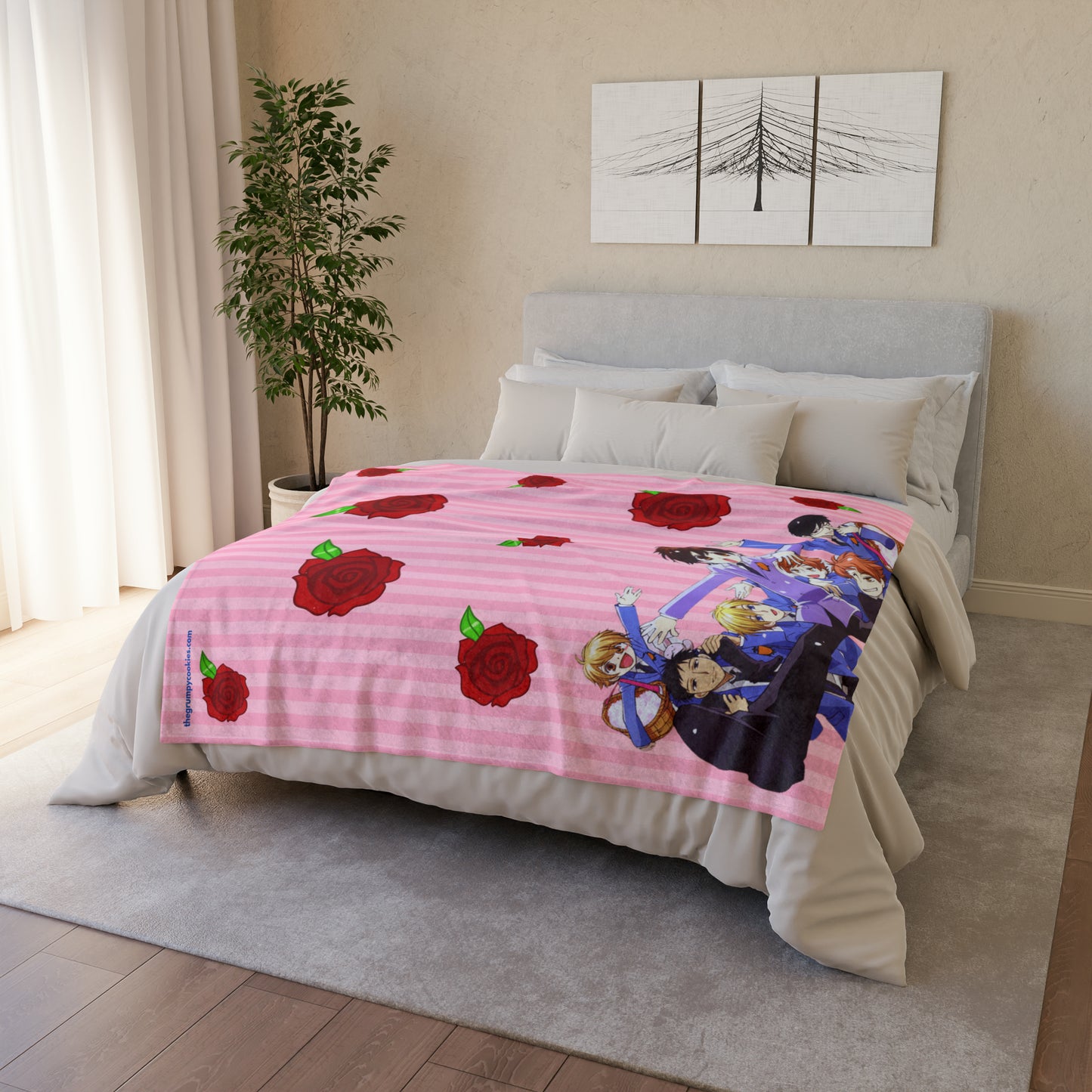 Kiss Kiss Fall in Love Polyester Blanket