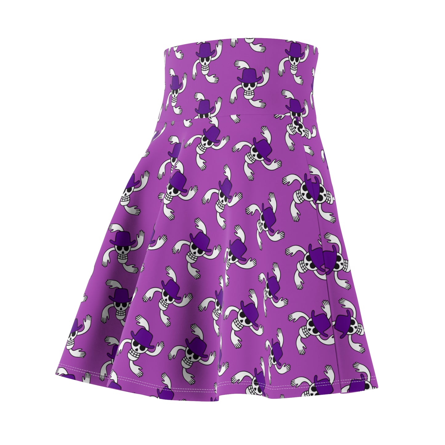 Robin's Jolly Roger Women's Skater Purple Skirt (AOP)