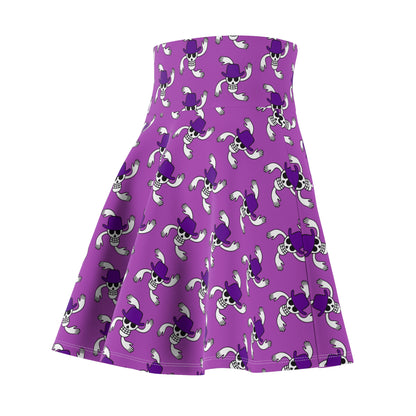 Robin's Jolly Roger Women's Skater Purple Skirt (AOP)