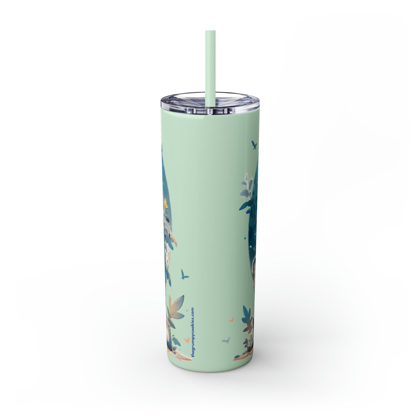 Totoro In Space Skinny Tumbler with Straw, 20oz