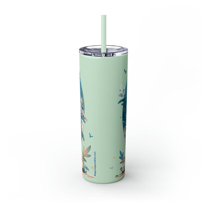 Totoro In Space Skinny Tumbler with Straw, 20oz