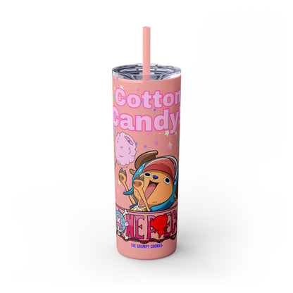 One Piece - Chopper Loves Cotton Candy Skinny Tumbler with Straw, 20oz