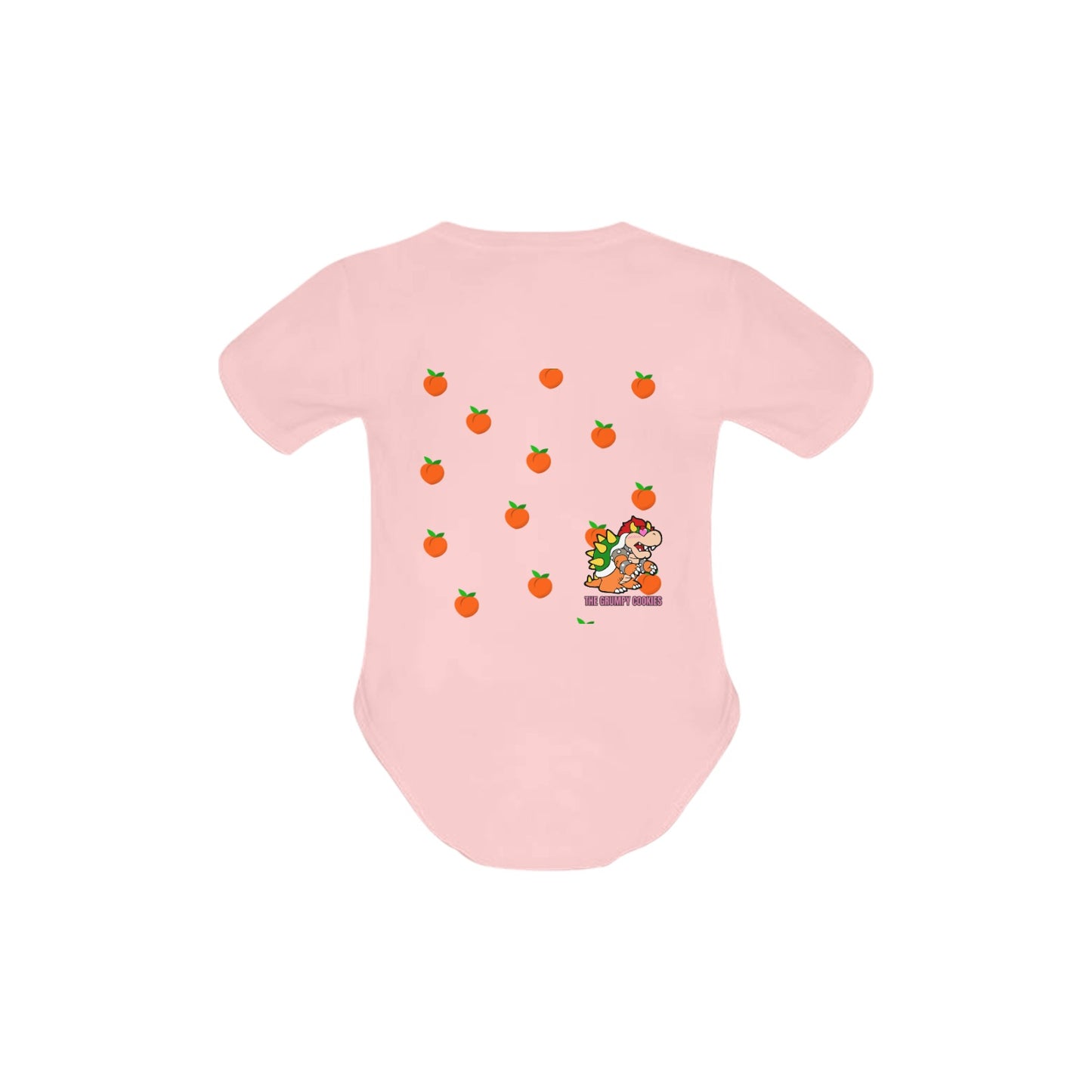 Mario Bros. - Bowser Loves Peaches Peaches Peaches Peaches Peaches Baby Powder Organic Short Sleeve One Piece