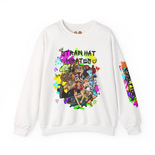 One Piece - Graffiti Straw Hat Crew Unisex Heavy Blend™ Crewneck Sweatshirt