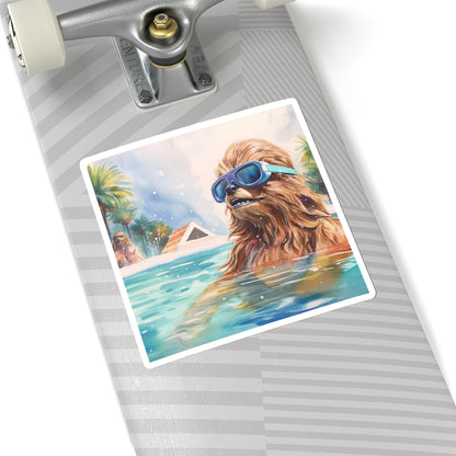 Chewbacca at the Pool Party Kiss-Cut Stickers