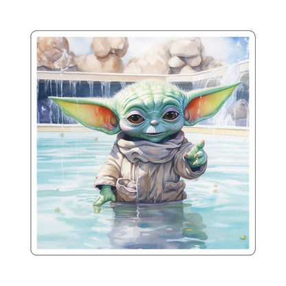 Yoda at the Pool Party Kiss-Cut Stickers