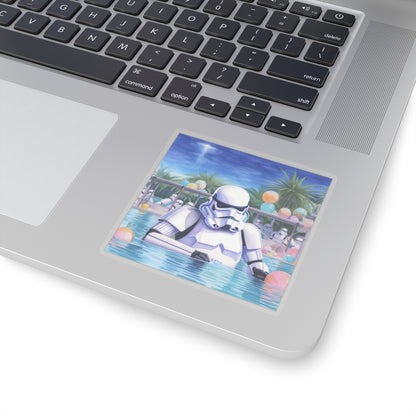 Storm Trooper at the Pool Party Kiss-Cut Stickers