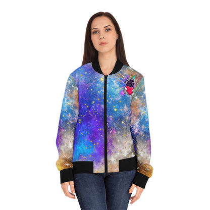 Astronaut Love Women's Bomber Jacket (AOP)