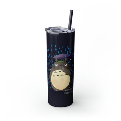 Totoro in the Rain Skinny Tumbler with Straw, 20oz