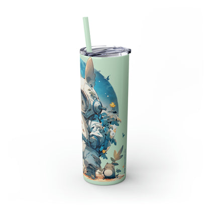 Totoro In Space Skinny Tumbler with Straw, 20oz