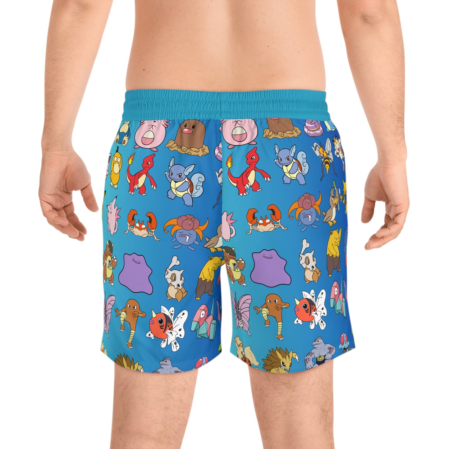 Men's Gotta Catch Em II Blue Mid-Length Swim Shorts