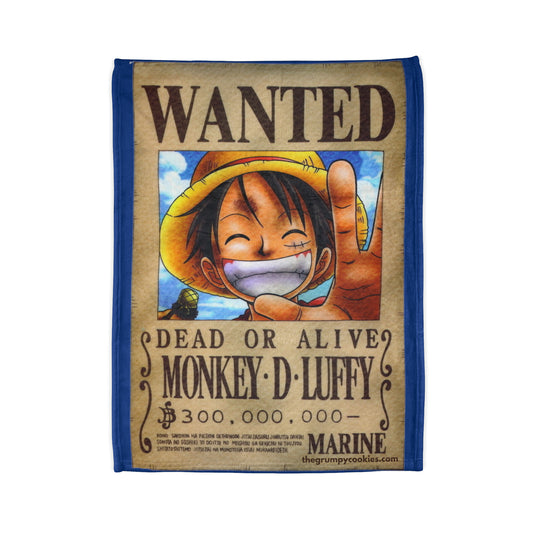 Luffy Wanted Poster Polyester Blanket