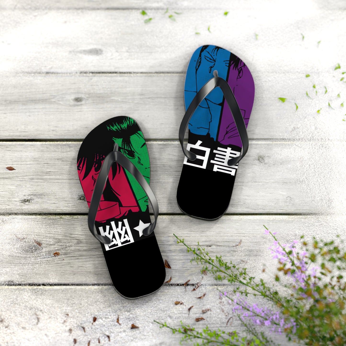 Yu Yu Hakusho Power of Four Unisex Flip Flops