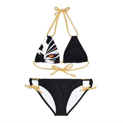 Broken Hollow Strappy Bikini Set