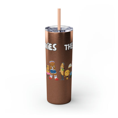 The Grumpy Cookies Crew Skinny Tumbler with Straw, 20oz