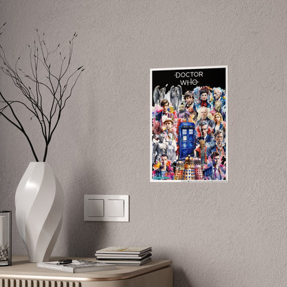 Dr Who - The Doctor and his Foes Glossy Art Print