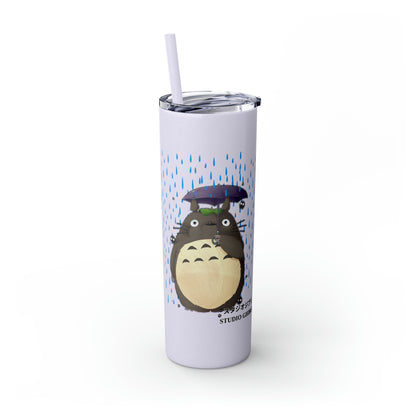 Totoro in the Rain Skinny Tumbler with Straw, 20oz