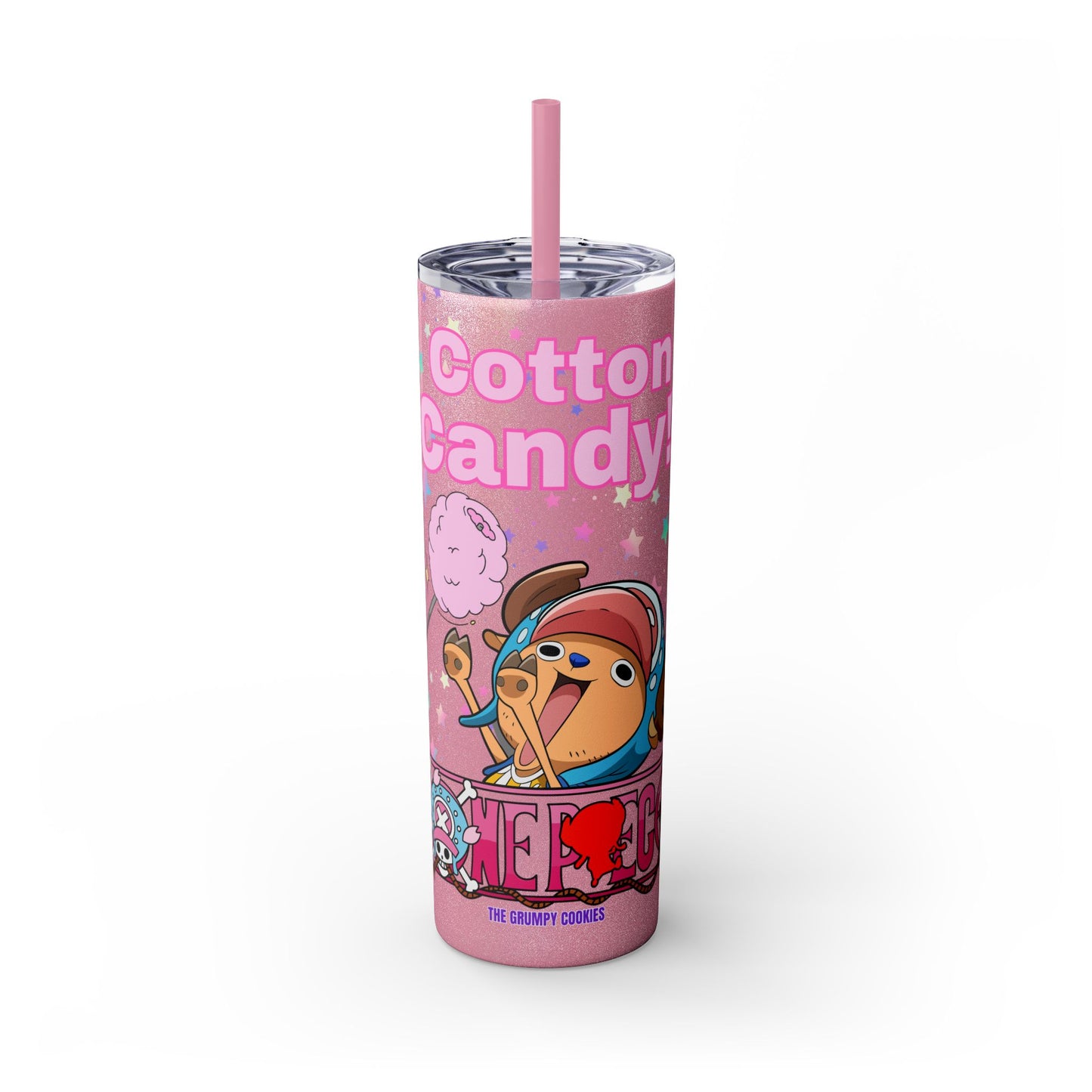 One Piece - Chopper Loves Cotton Candy Skinny Tumbler with Straw, 20oz