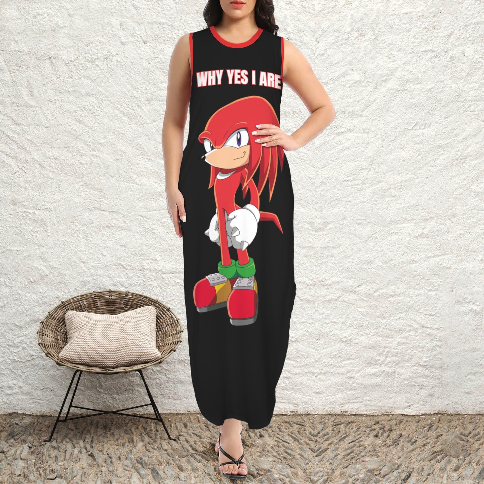 Sonic - Why Yes I Are Round Neck Sundress Pocket Maxi Dress