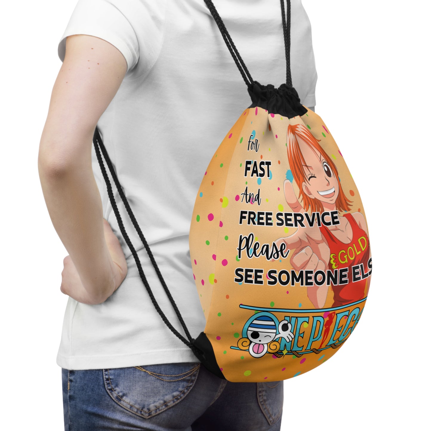 Fast and Free Service Drawstring Bag