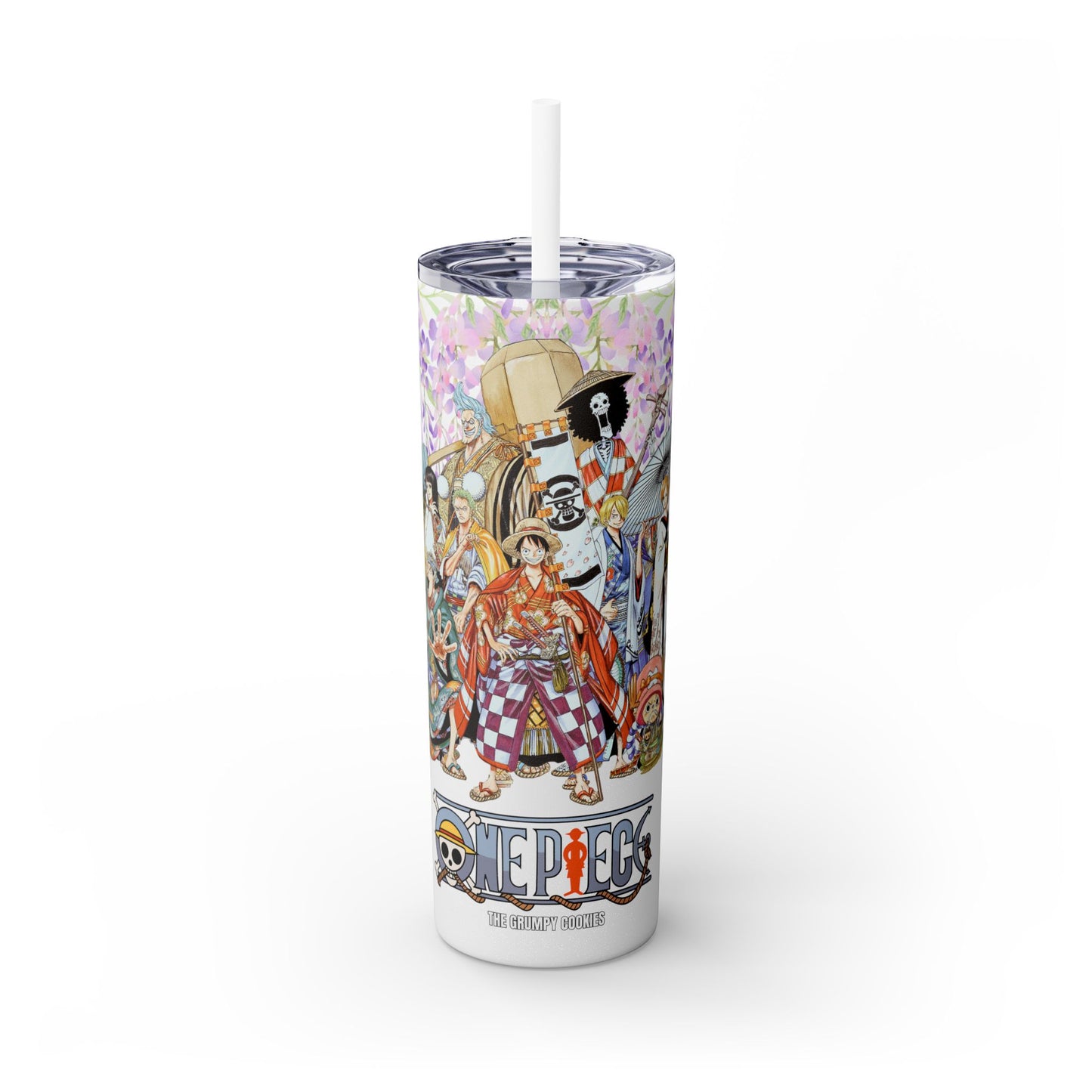 One Piece - Wano and Wisteria Tumbler with Straw, 20oz