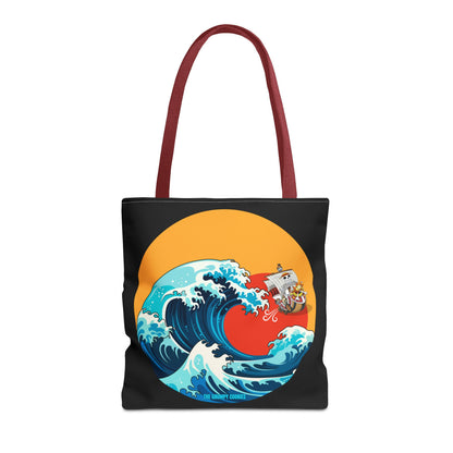 One Piece - Riding the Wave Black Tote Bag