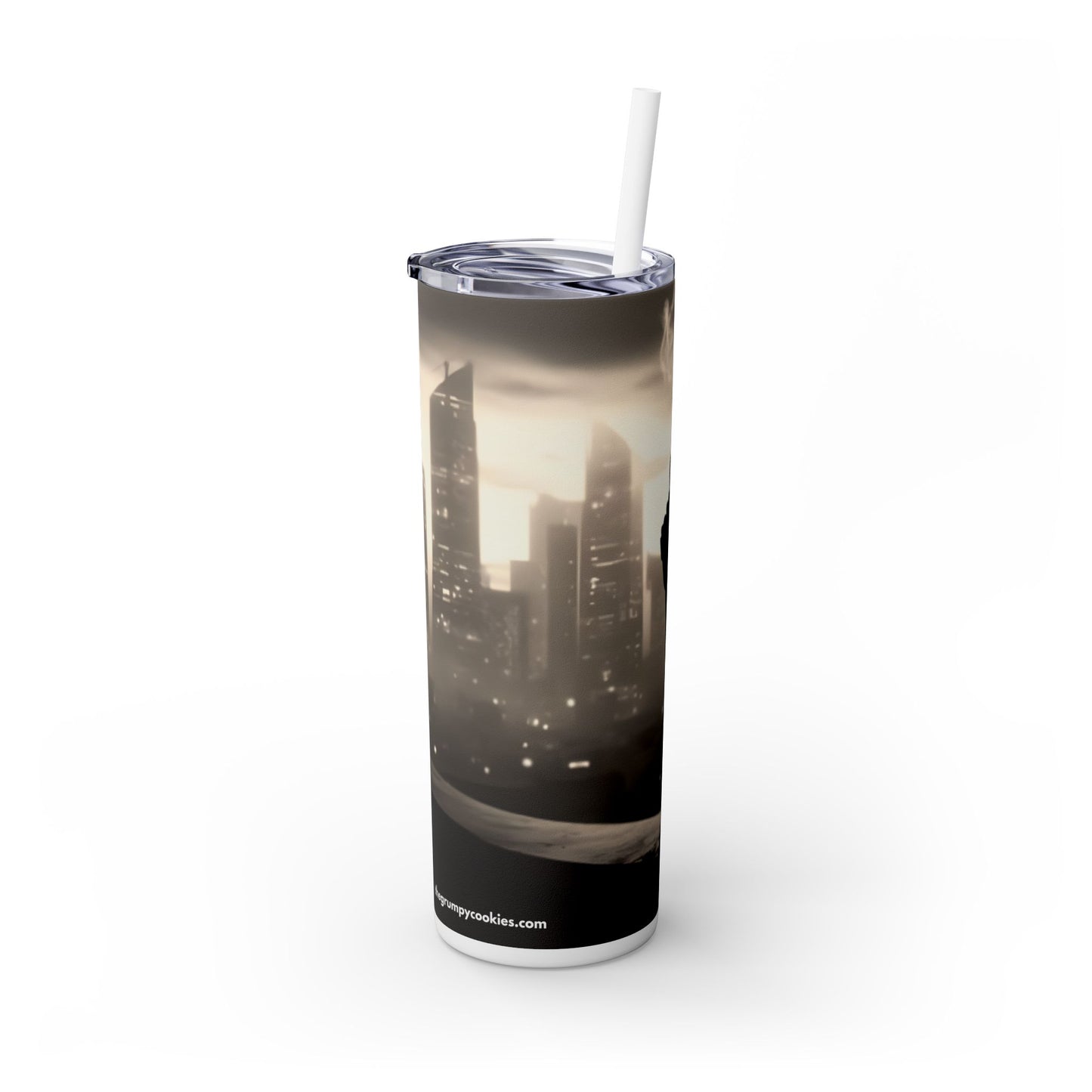 Spike in the City Skinny Tumbler with Straw, 20oz