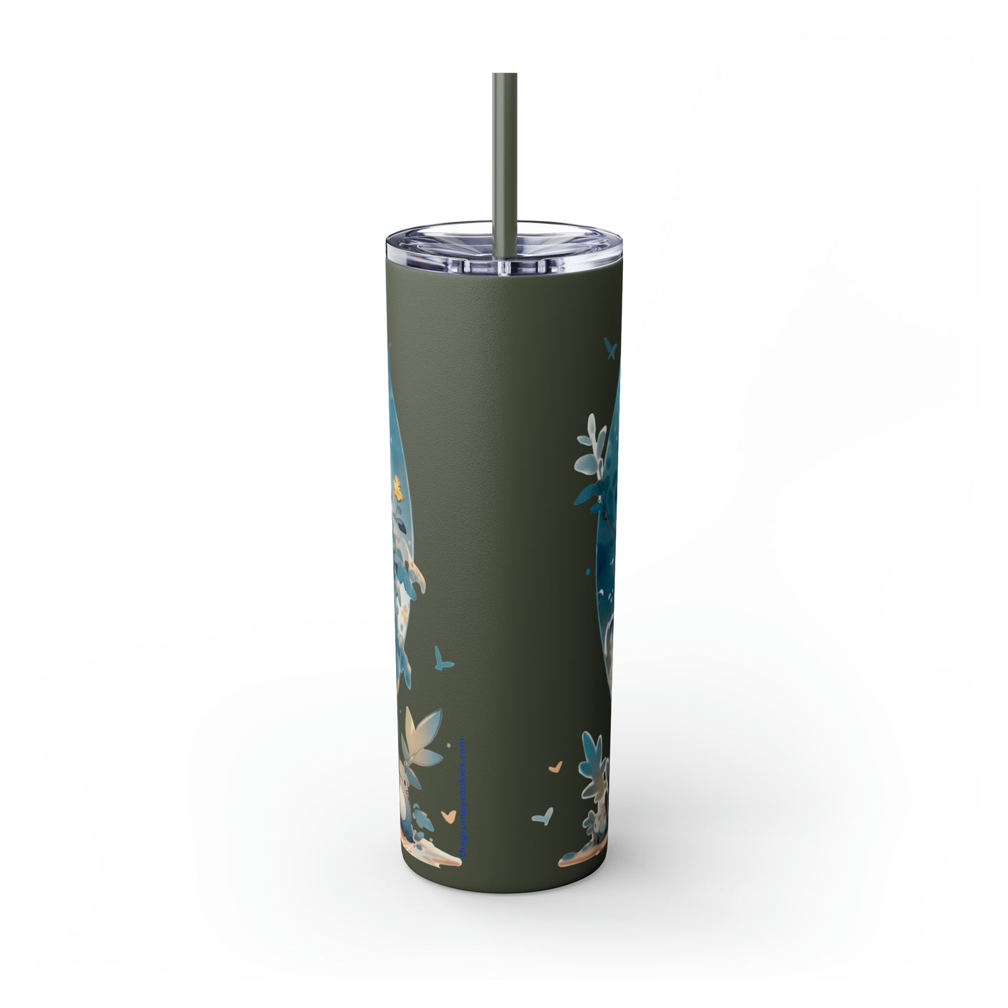 Totoro In Space Skinny Tumbler with Straw, 20oz