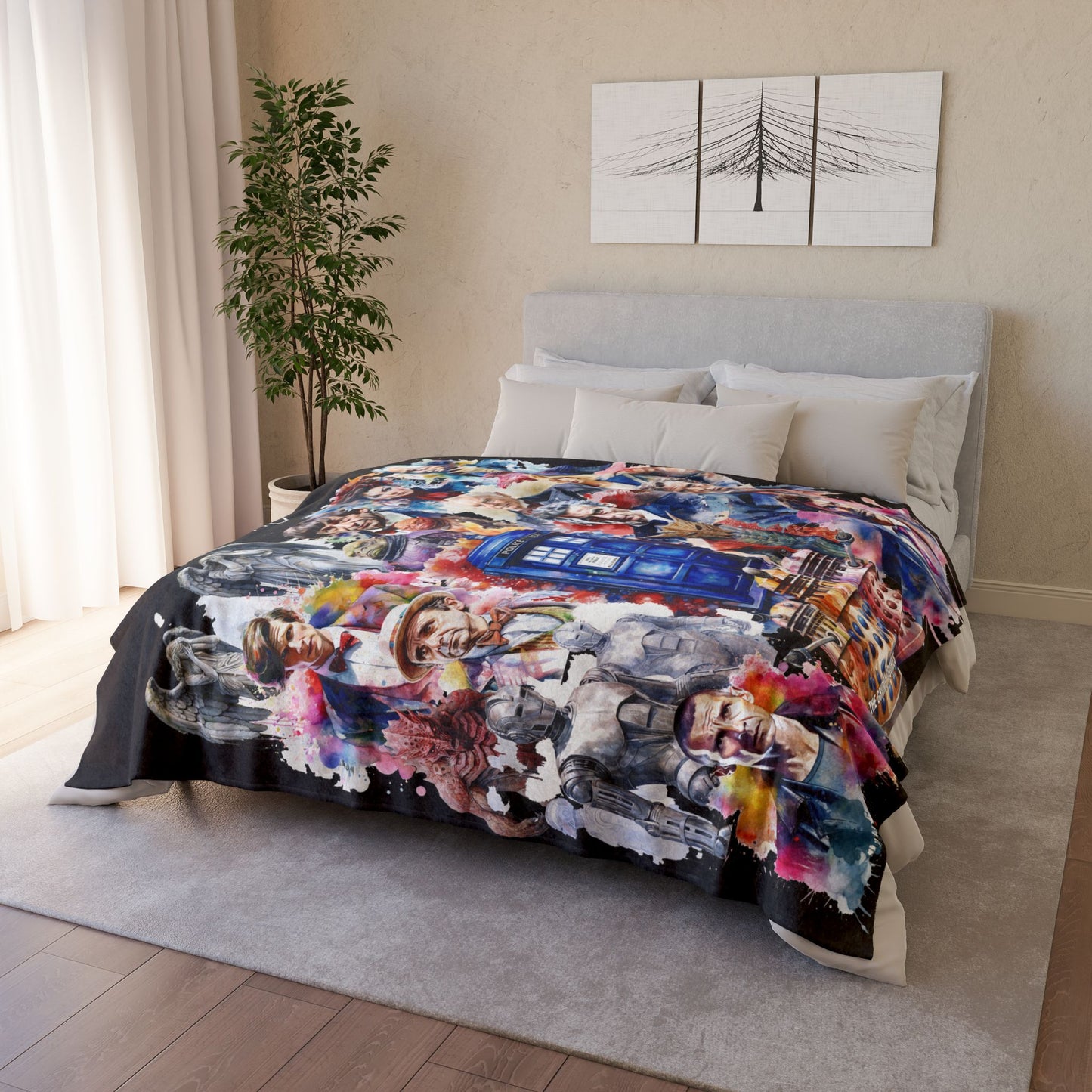 Dr Who - The Doctor and his Foes Polyester Blanket