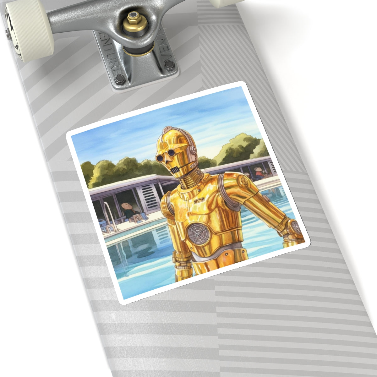 C3PO at the Pool Party Kiss-Cut Stickers