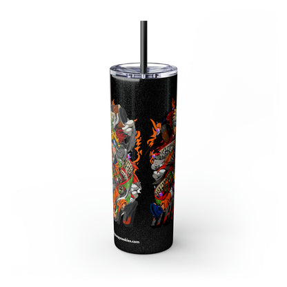 The Many Faces of Naruto Skinny Tumbler with Straw, 20oz