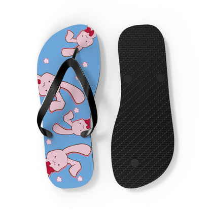 Honey-kun loves Usa-chan and Cakey Unisex Flip Flops