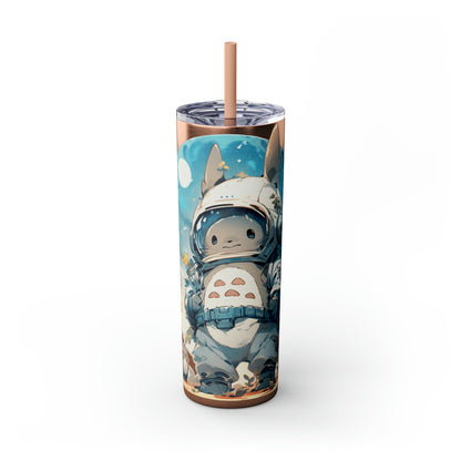 Totoro In Space Skinny Tumbler with Straw, 20oz