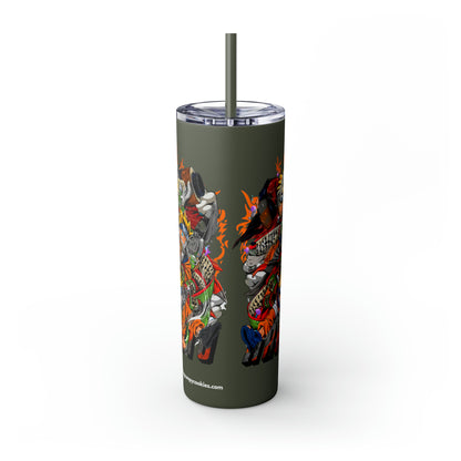 The Many Faces of Naruto Skinny Tumbler with Straw, 20oz