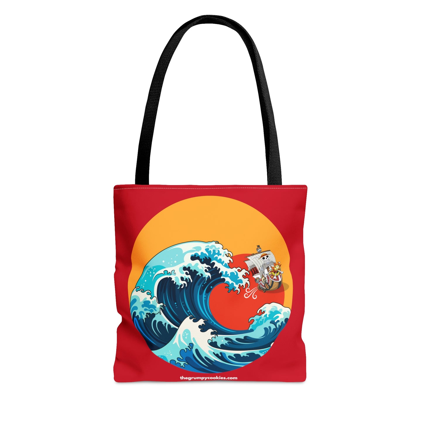 Red Riding the Wave Tote Bag