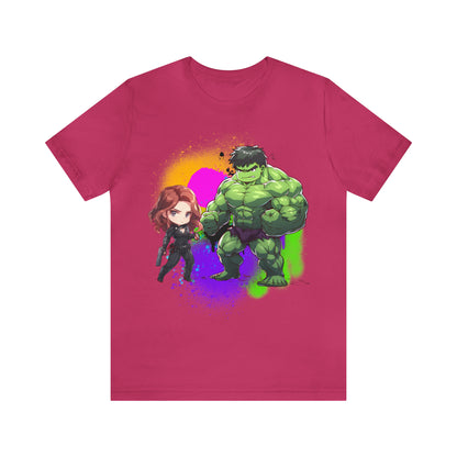 Hulk Loves Black Widow Jersey Short Sleeve Tee