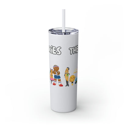 The Grumpy Cookies Crew Skinny Tumbler with Straw, 20oz