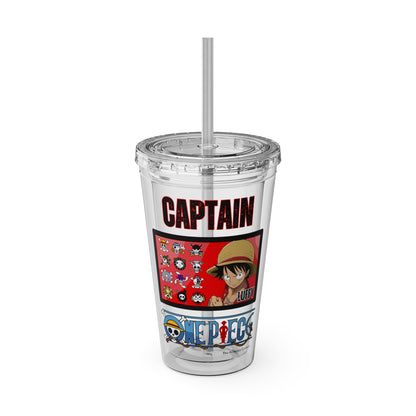 One Piece- Captain Luffy Sunsplash Tumbler with Straw, 16oz