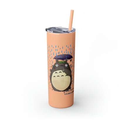 Totoro in the Rain Skinny Tumbler with Straw, 20oz