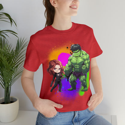 Hulk Loves Black Widow Jersey Short Sleeve Tee